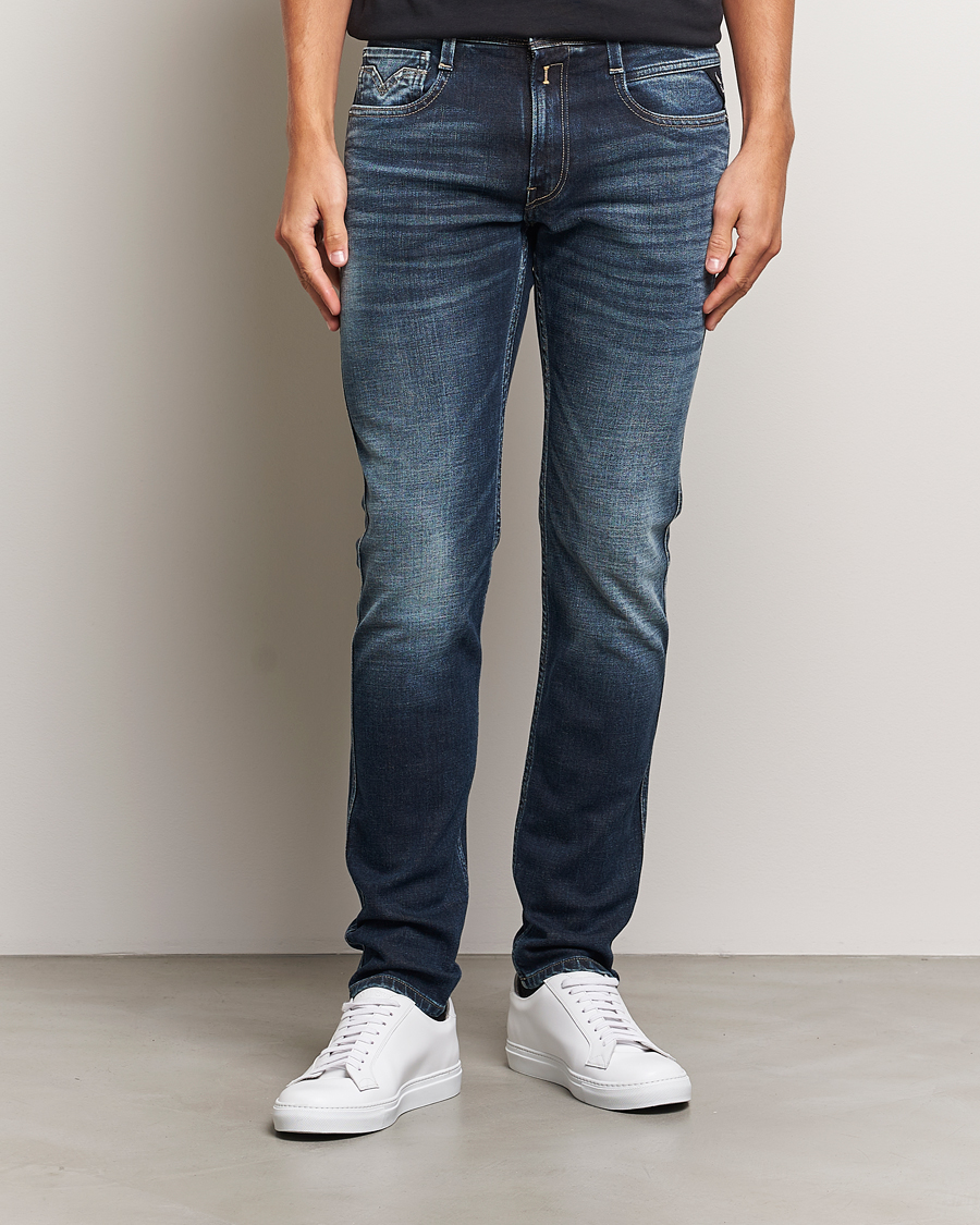 Heren | Jeans | Replay | Anbass Stretch Jeans Dark Blue