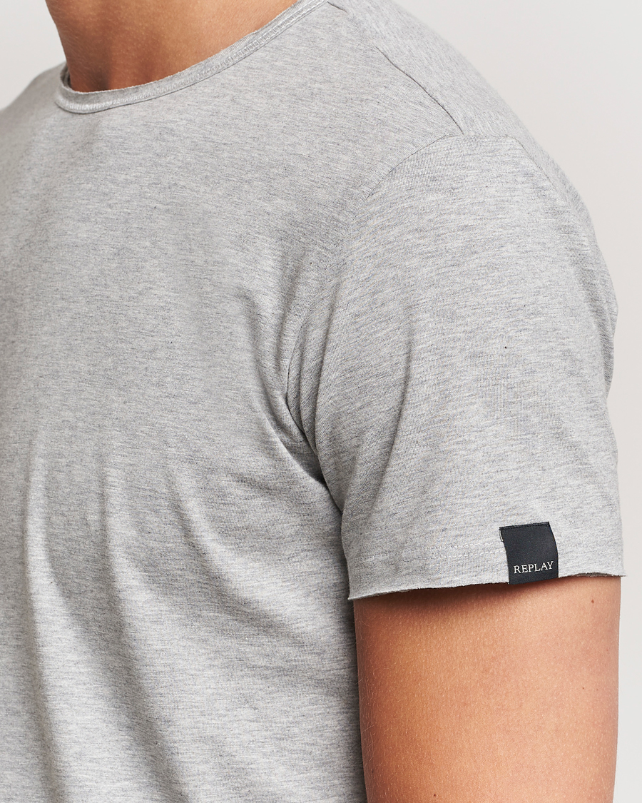 Heren | T-shirts | Replay | Crew Neck T-Shirt Light Grey Melange