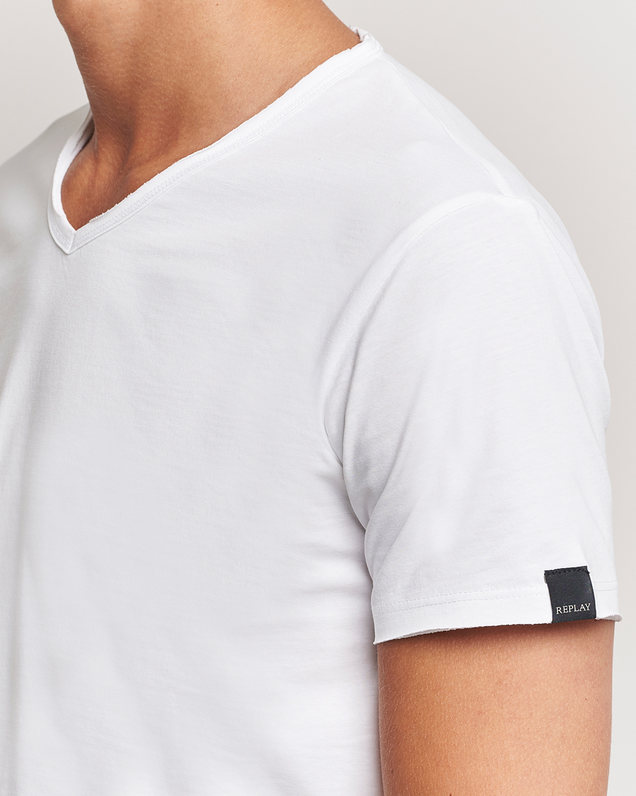 Heren | T-shirts | Replay | V-Neck T-Shirt White