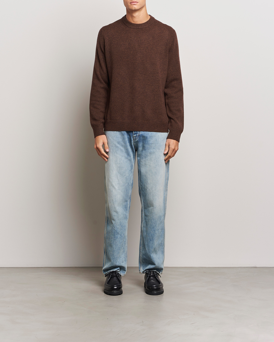 Heren | Truien | Samsøe Samsøe | Isak Knitted Crew Neck Chocolate Brown