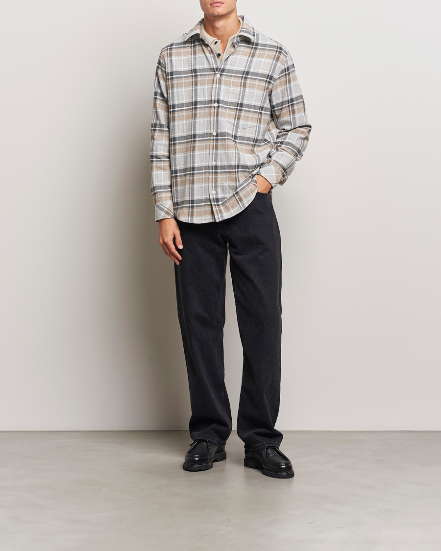 Heren | Overhemden | Samsøe Samsøe | Damon Checked Shirt Beige/Grey