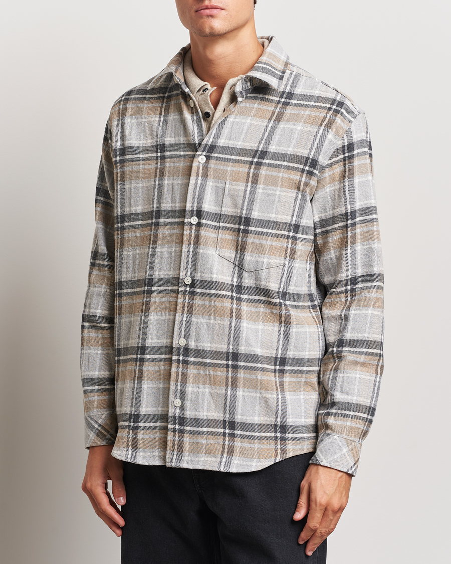 Heren | Overhemden | Samsøe Samsøe | Damon Checked Shirt Beige/Grey