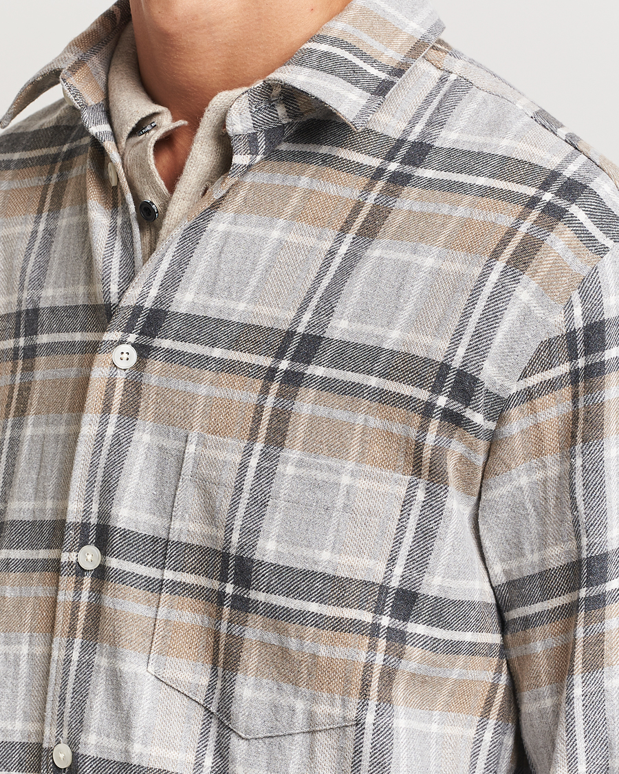 Heren | Overhemden | Samsøe Samsøe | Damon Checked Shirt Beige/Grey