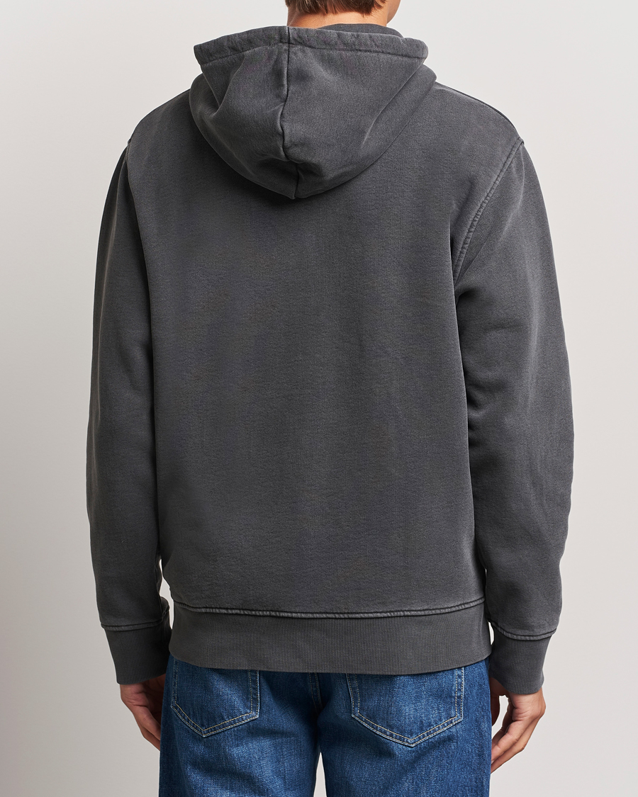 Heren | Truien | Samsøe Samsøe | Pigment Dyed Full Zip Hoodie Black