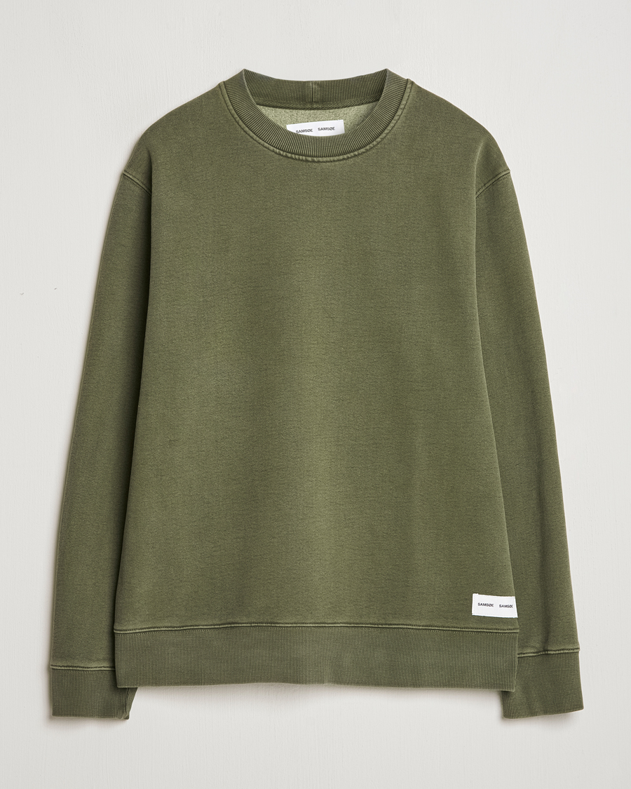 Heren | Truien | Samsøe Samsøe | Pigment Dyed Crew Neck Sweatshirt Forest Night