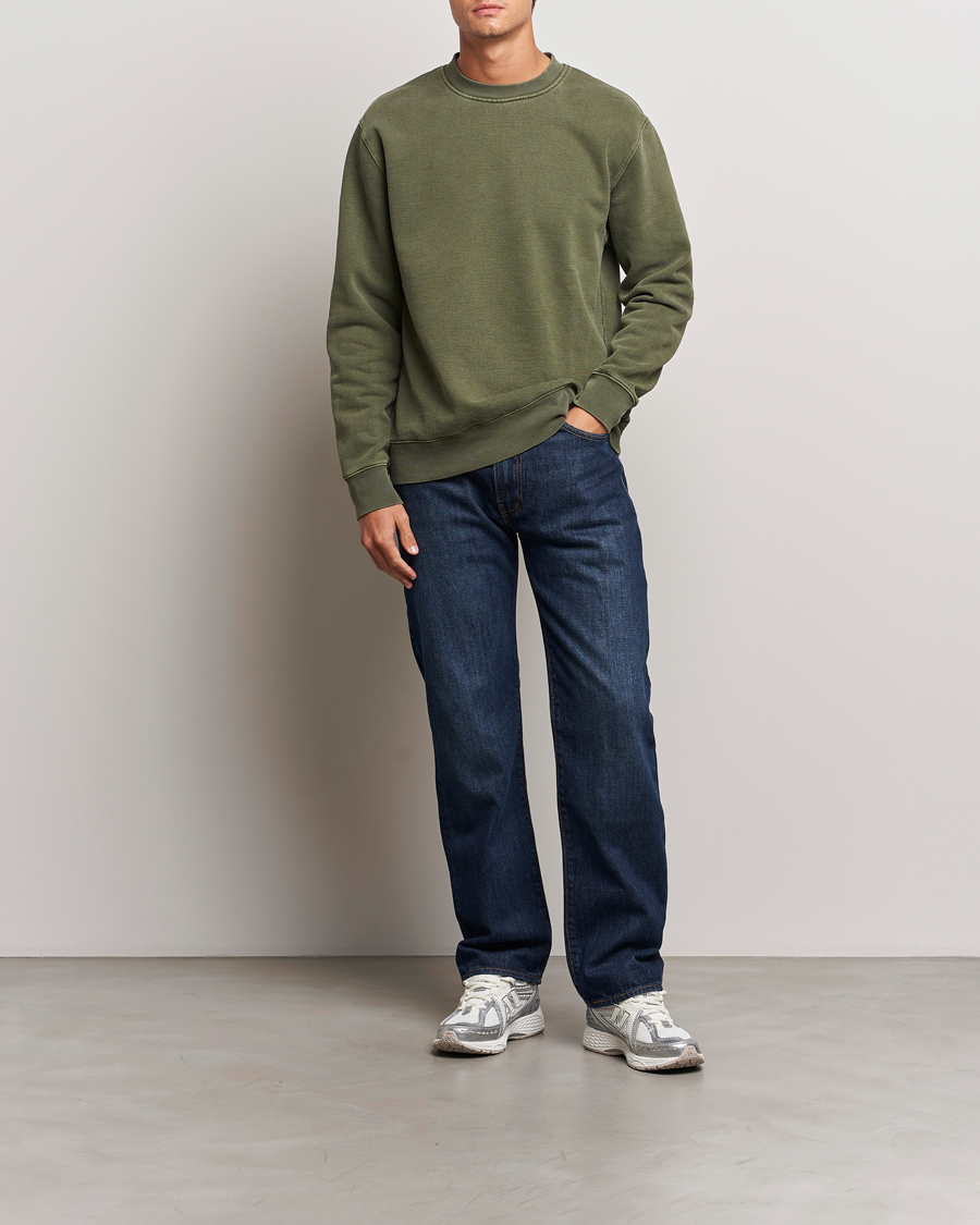 Heren | Truien | Samsøe Samsøe | Pigment Dyed Crew Neck Sweatshirt Forest Night