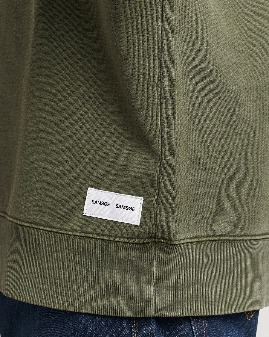 Heren | Truien | Samsøe Samsøe | Pigment Dyed Crew Neck Sweatshirt Forest Night