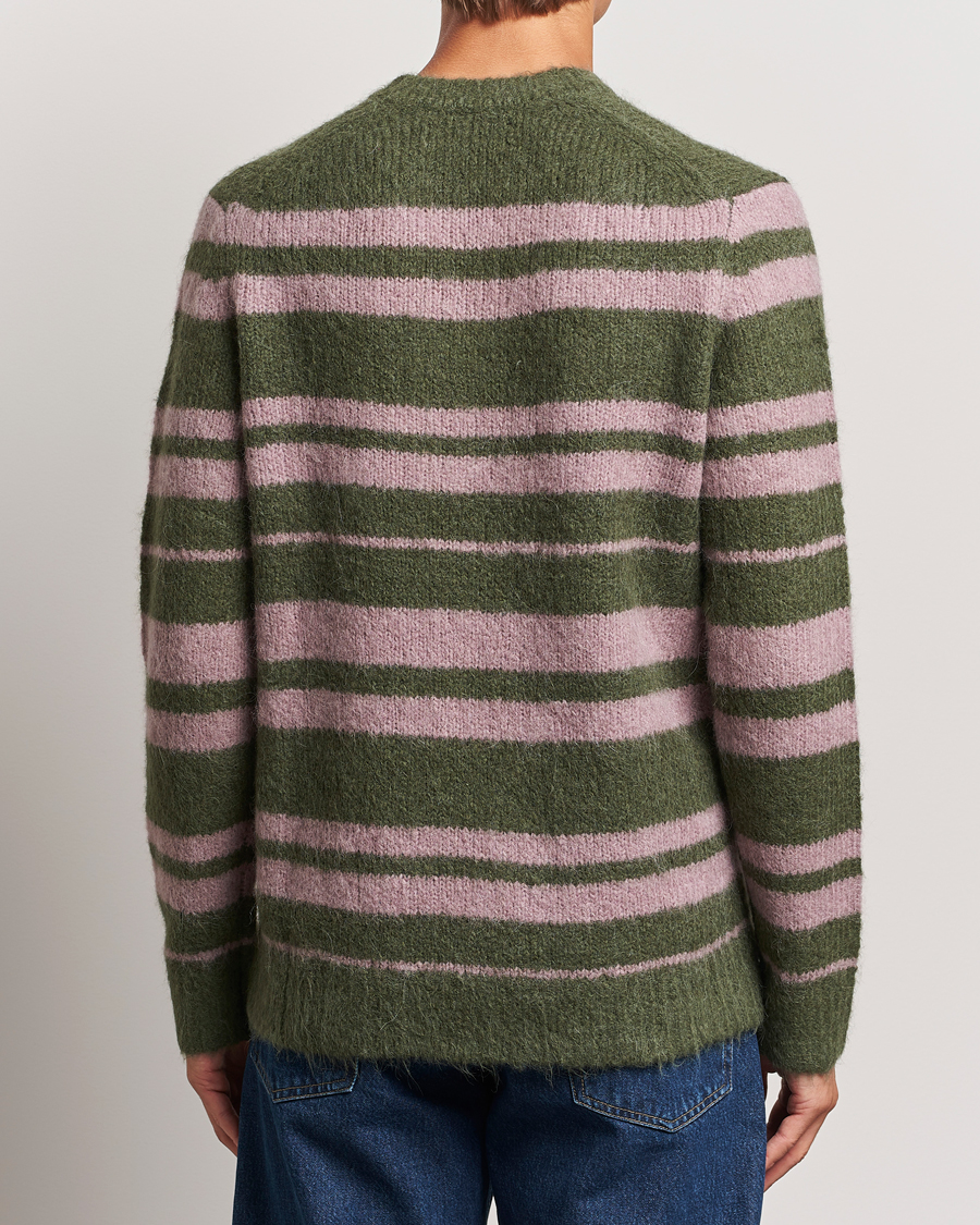 Heren | Truien | Samsøe Samsøe | Arin Mohair Striped Sweater Green/Pink