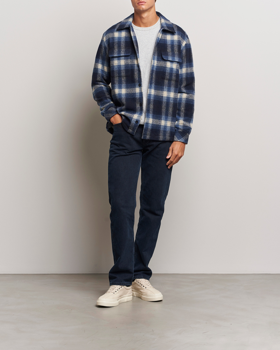 Heren | Overhemden | Samsøe Samsøe | Castor Checked Overshirt True Navy