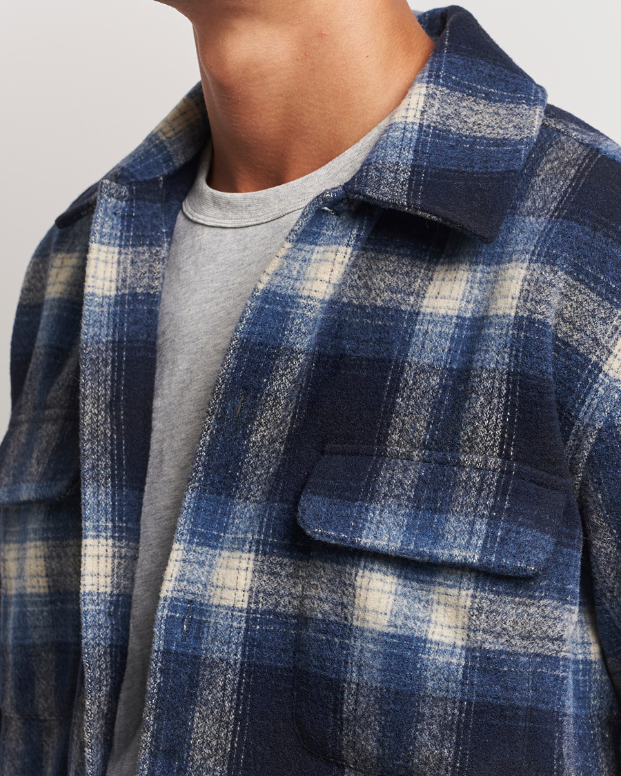 Heren | Overhemden | Samsøe Samsøe | Castor Checked Overshirt True Navy