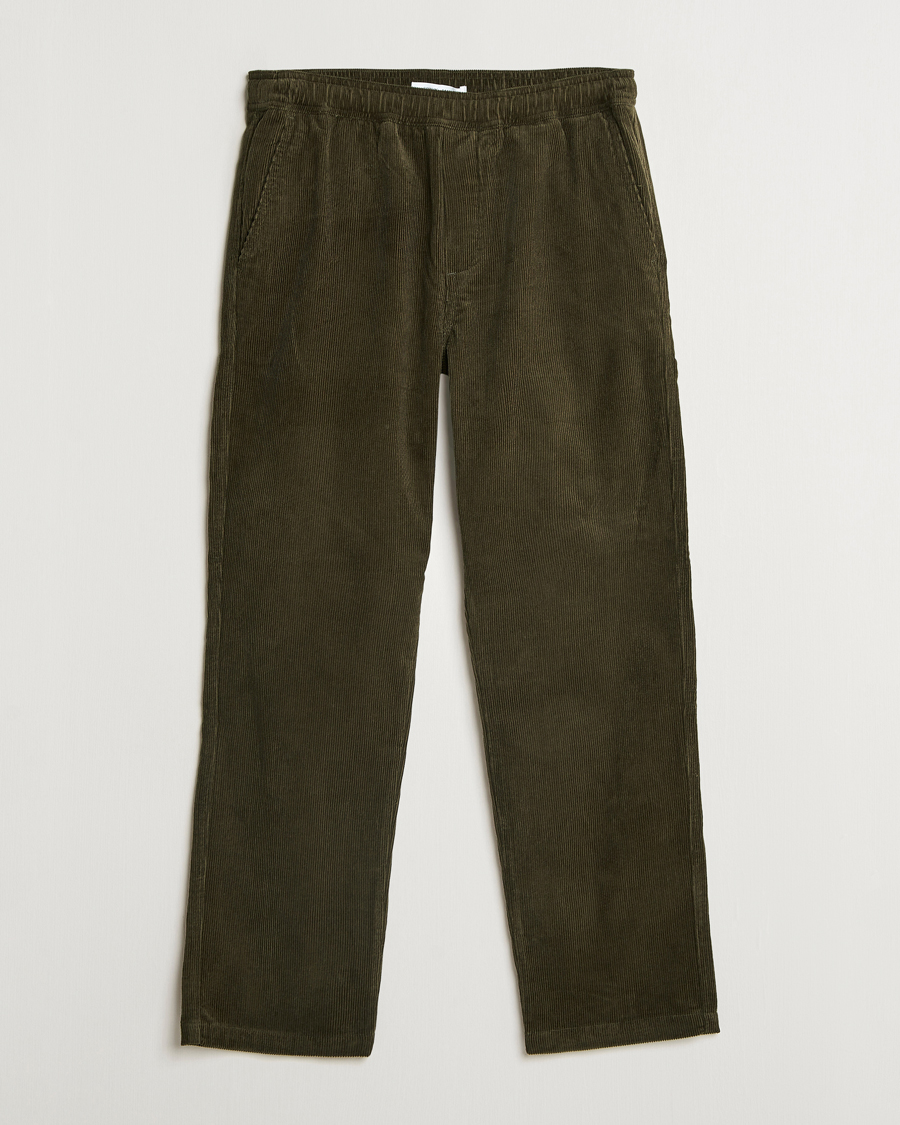 Heren | Broeken | Samsøe Samsøe | Jabari Corduroy Drawstring Trousers Forest Night