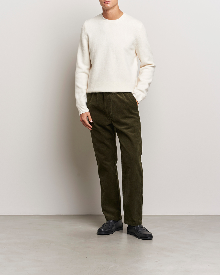 Heren | Broeken | Samsøe Samsøe | Jabari Corduroy Drawstring Trousers Forest Night