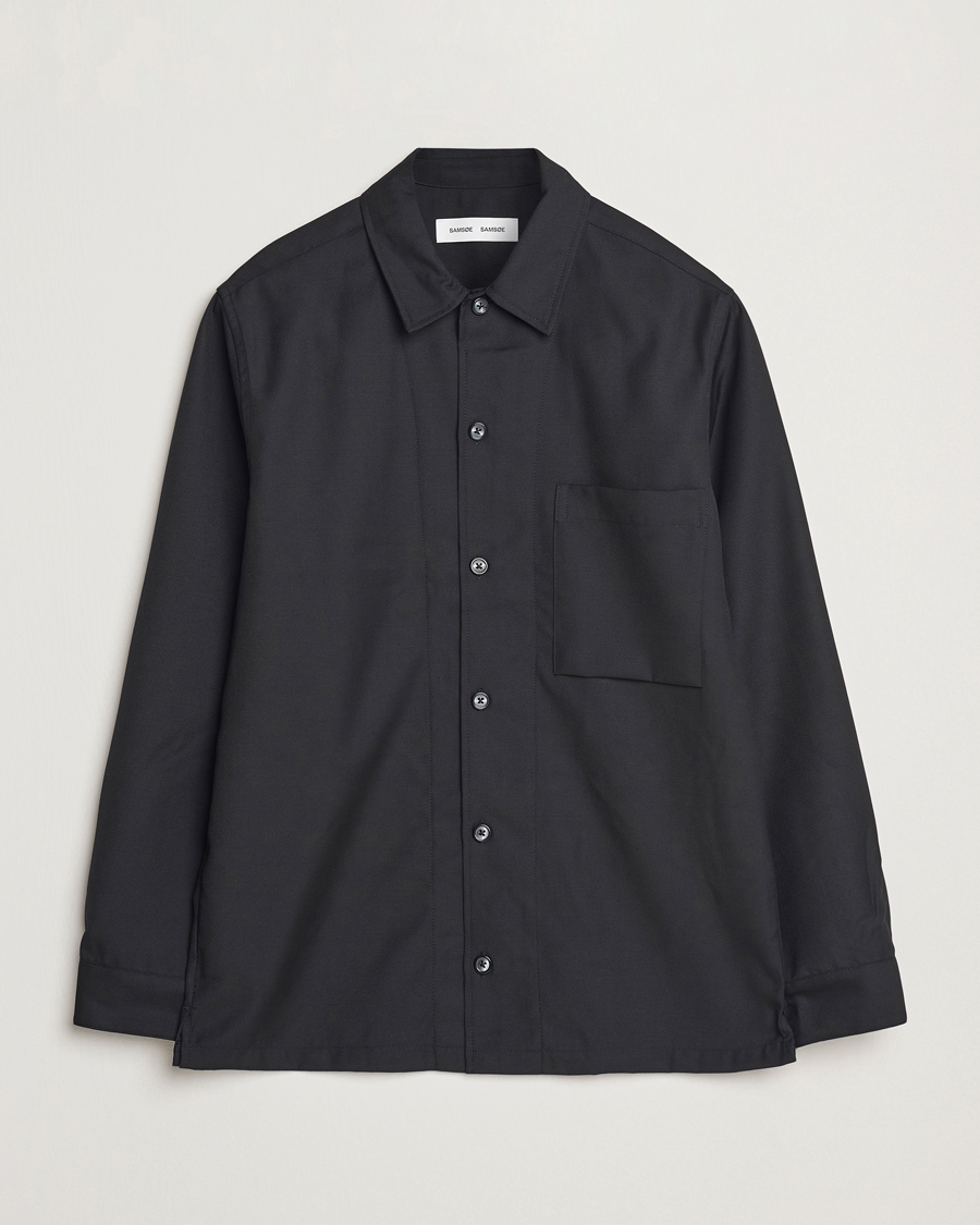 Heren | Overhemden | Samsøe Samsøe | Damon Wool Overshirt Black