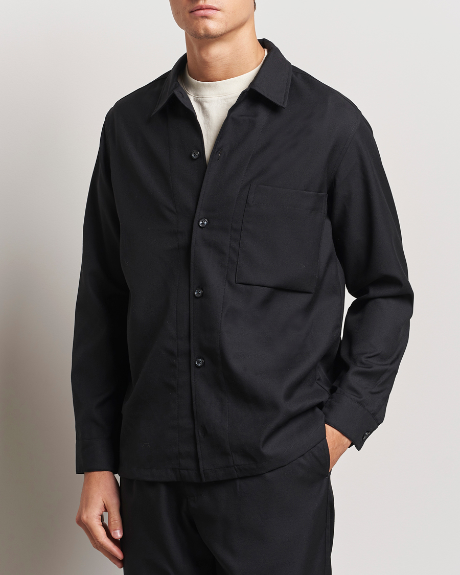 Heren | Overhemden | Samsøe Samsøe | Damon Wool Overshirt Black