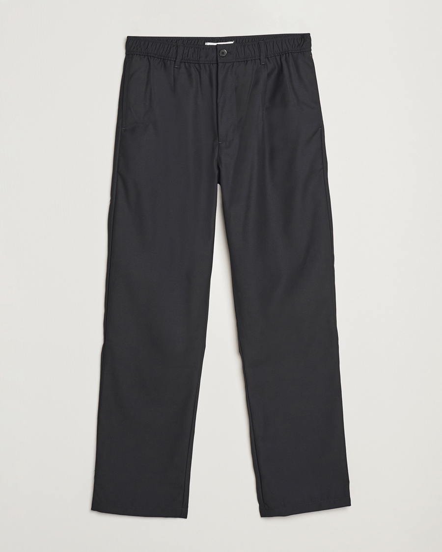 Heren | Broeken | Samsøe Samsøe | Bertil Pleated Drawstring Trousers Black