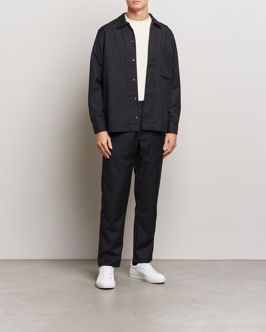 Heren | Broeken | Samsøe Samsøe | Bertil Pleated Drawstring Trousers Black