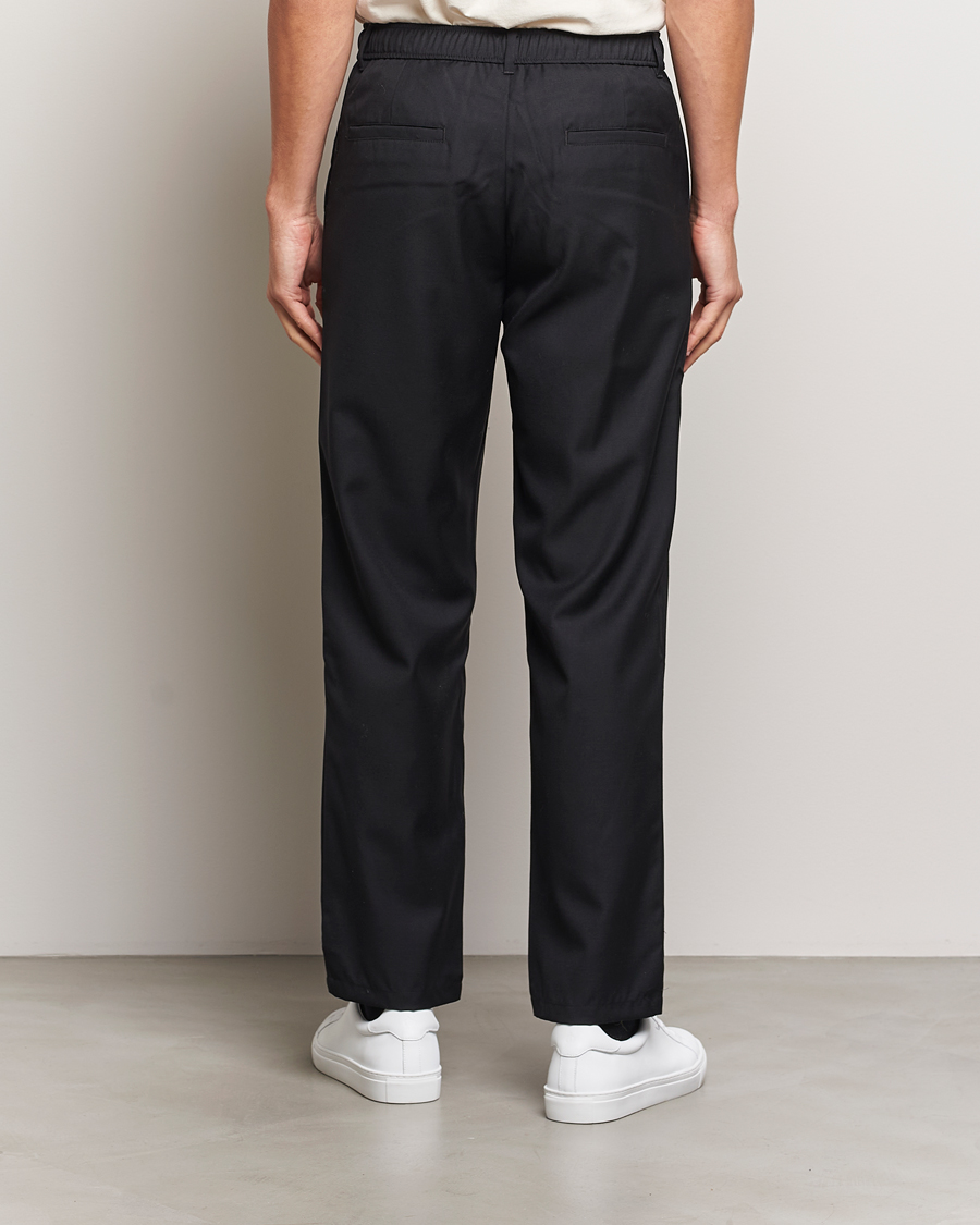 Heren | Broeken | Samsøe Samsøe | Bertil Pleated Drawstring Trousers Black