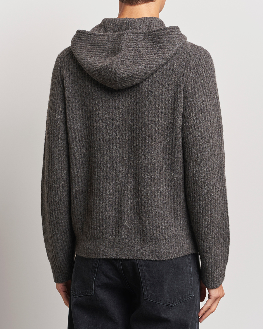 Heren | Truien | Samsøe Samsøe | Koji Rib Knitted Hooded Full Zip Volcanic Ash
