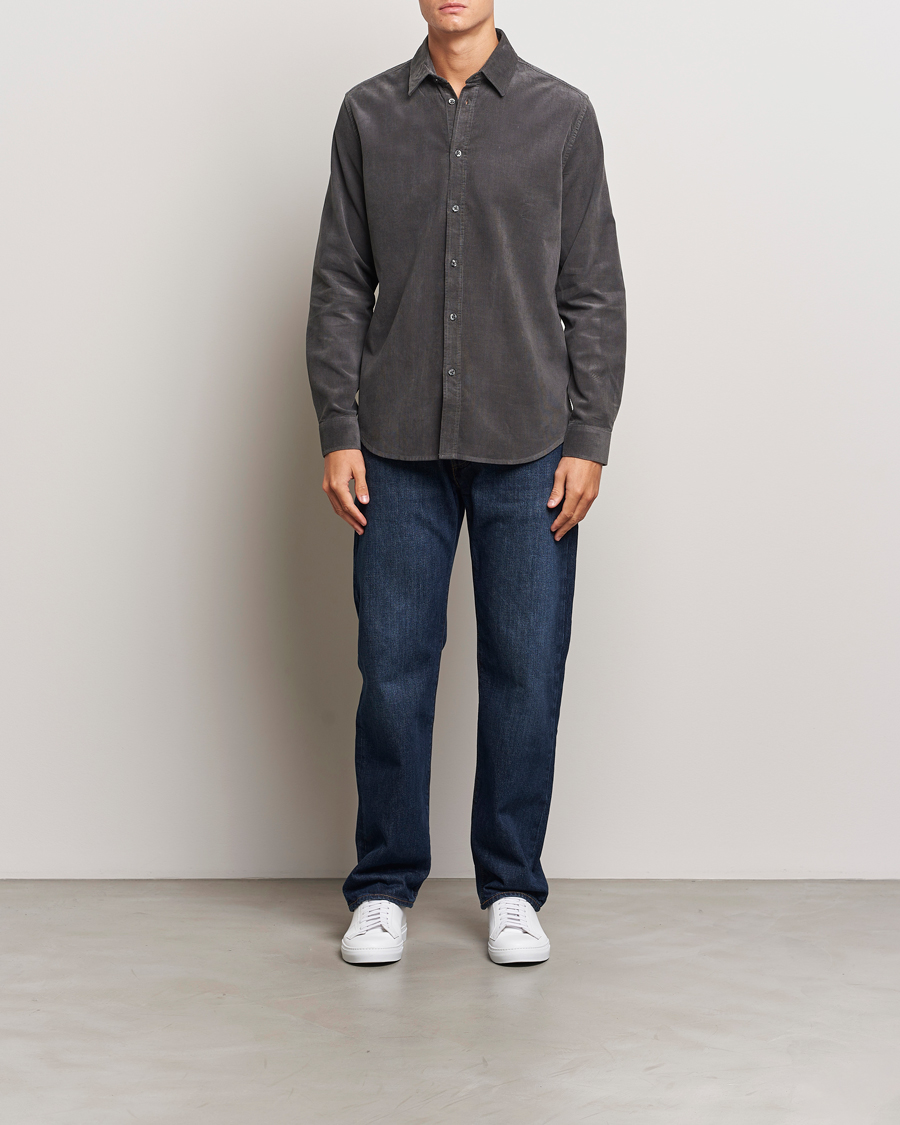 Heren | Overhemden | Samsøe Samsøe | Liam Baby Cord Shirt Volcanic Ash