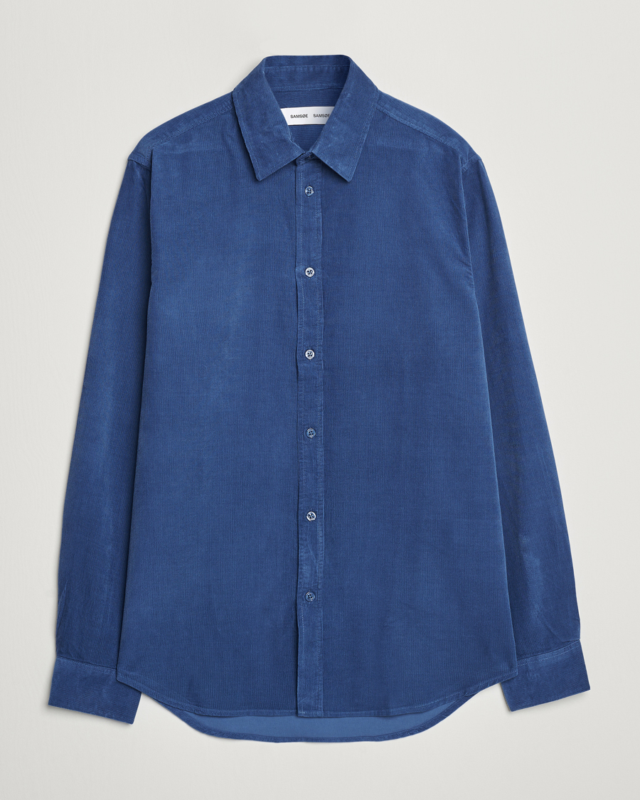Heren | Overhemden | Samsøe Samsøe | Liam Baby Cord Shirt True Navy