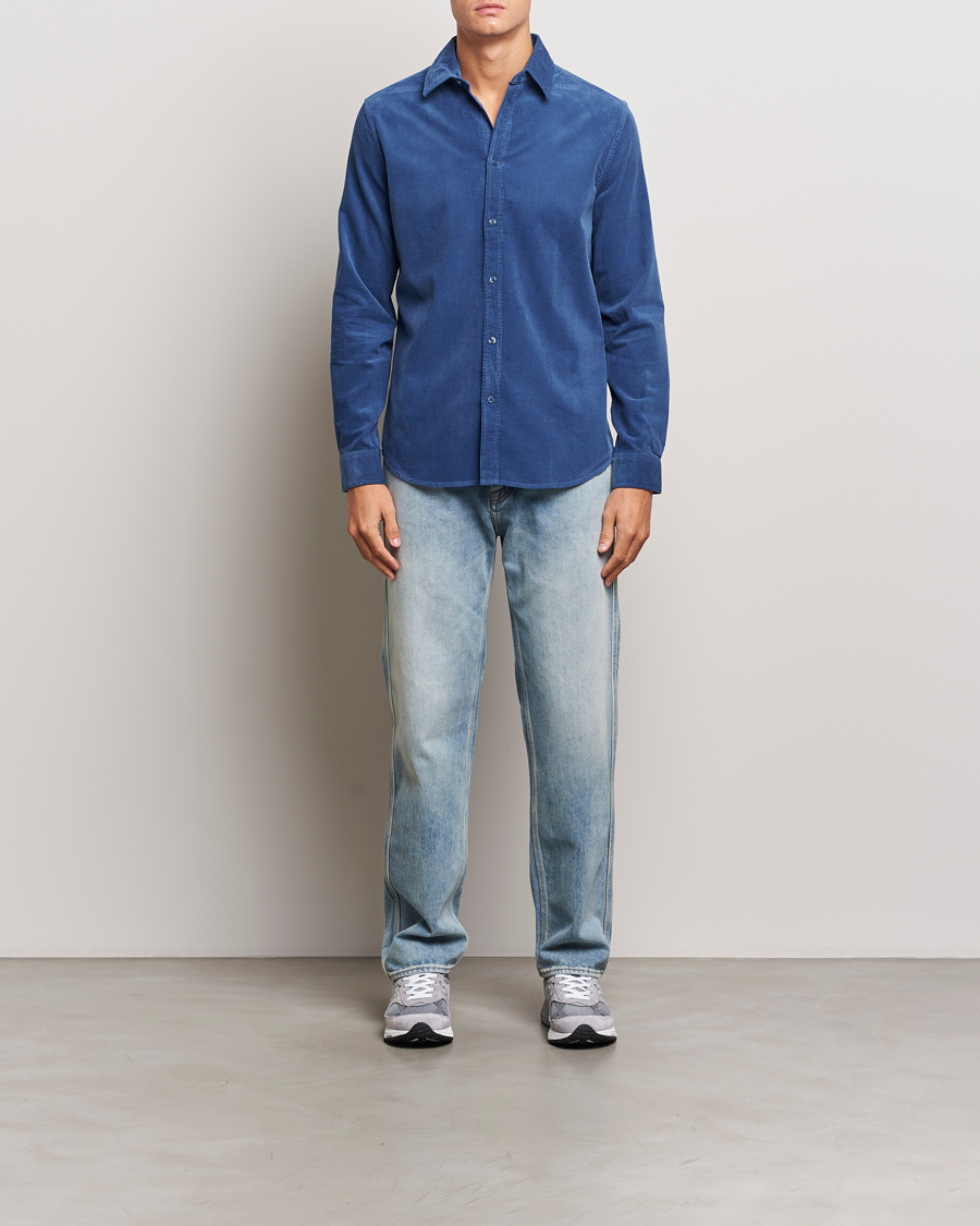 Heren | Overhemden | Samsøe Samsøe | Liam Baby Cord Shirt True Navy