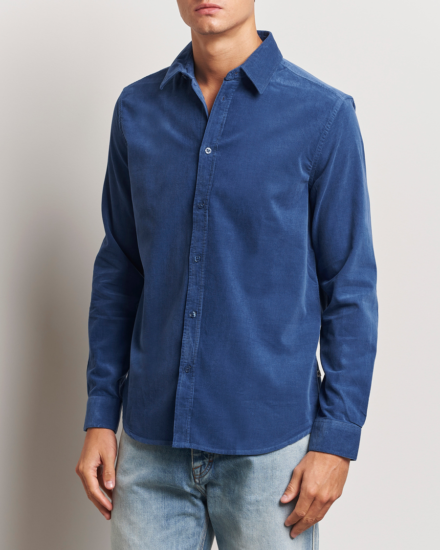 Heren | Overhemden | Samsøe Samsøe | Liam Baby Cord Shirt True Navy