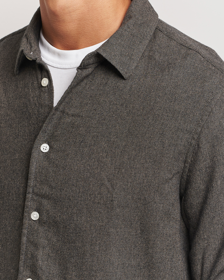 Heren | Overhemden | Samsøe Samsøe | Liam Brushed Flannel Shirt Major Brown Melange