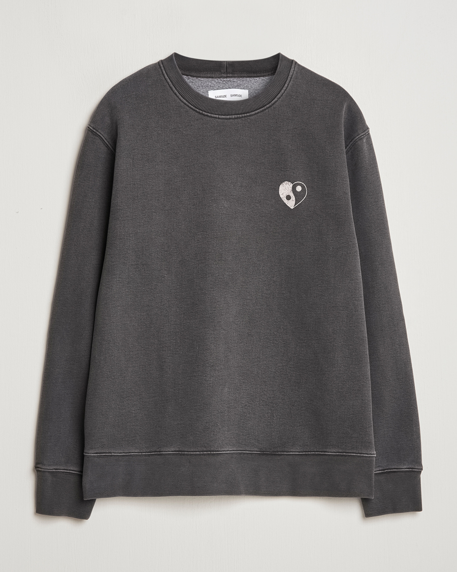 Heren | Truien | Samsøe Samsøe | Poetry Printed Crew Neck Sweatshirt Black Balance