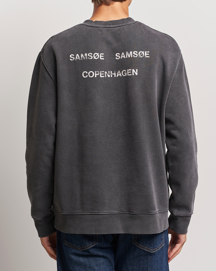 Heren | Truien | Samsøe Samsøe | Poetry Printed Crew Neck Sweatshirt Black Balance