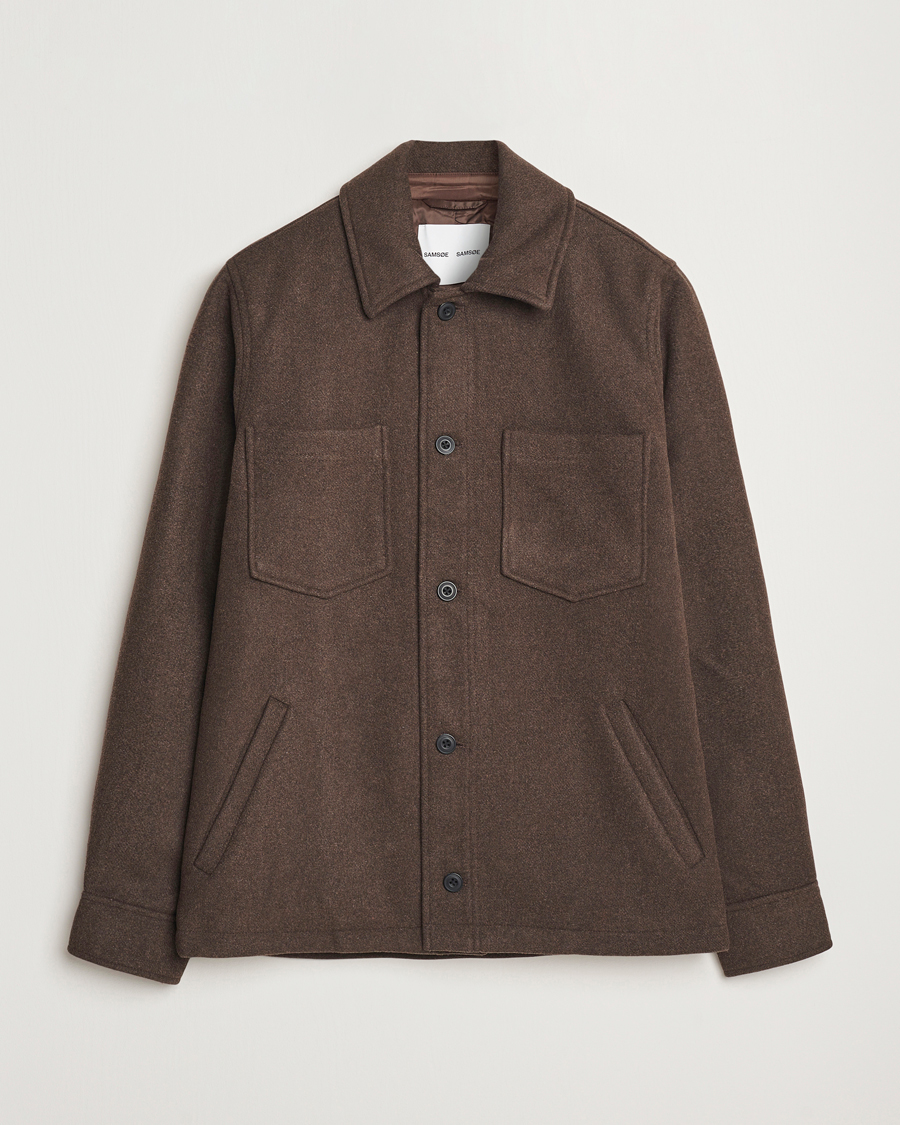 Heren | Jassen | Samsøe Samsøe | Pally Padded Shirt Jacket Chocolate Brown