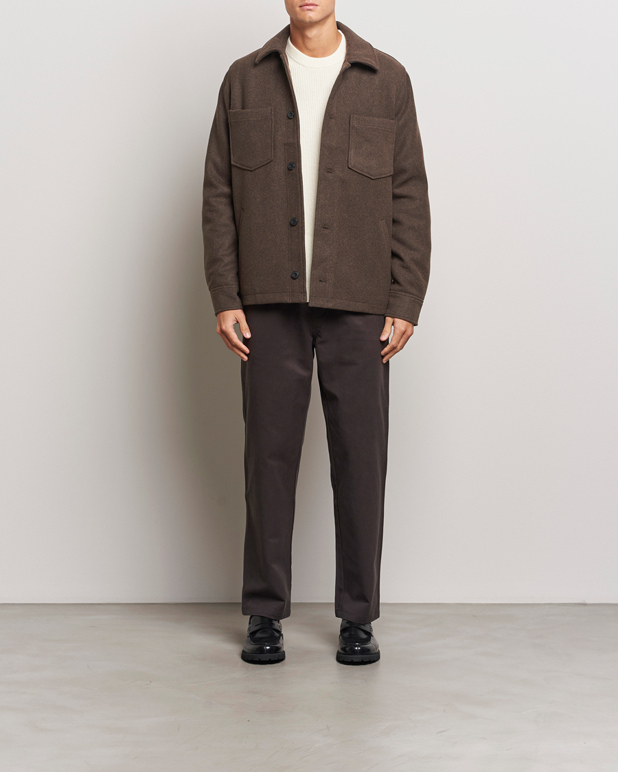 Heren | Jassen | Samsøe Samsøe | Pally Padded Shirt Jacket Chocolate Brown