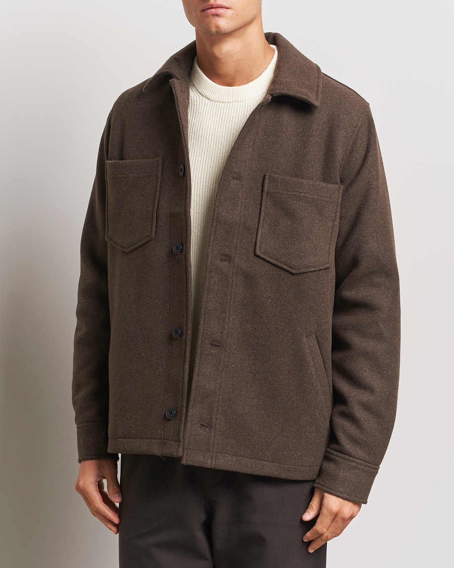 Heren | Jassen | Samsøe Samsøe | Pally Padded Shirt Jacket Chocolate Brown