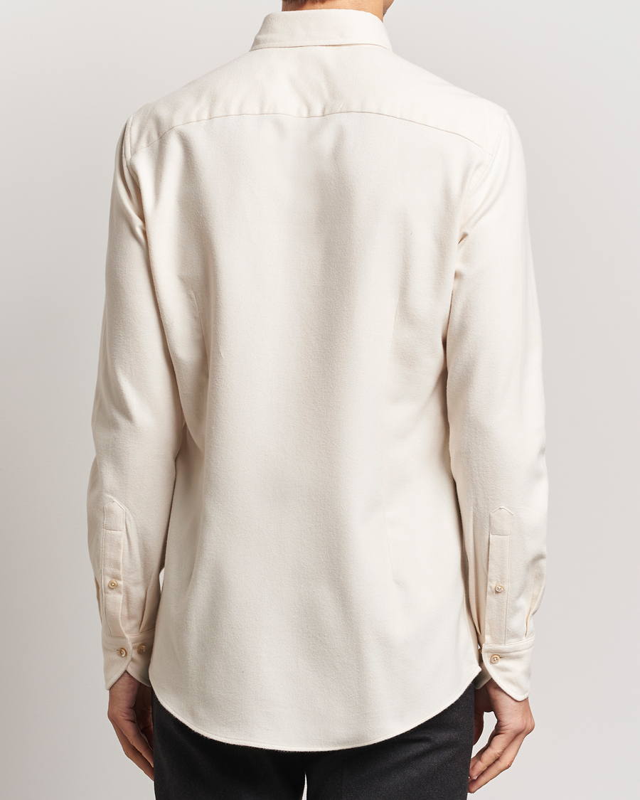 Heren | Overhemden | Stenströms | Slimline Flannel Shirt Beige