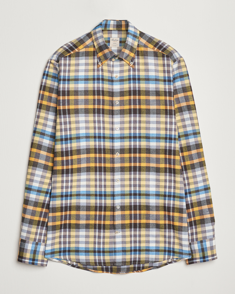 Heren | Overhemden | Stenströms | Slimline Flannel Checked Shirt Multi