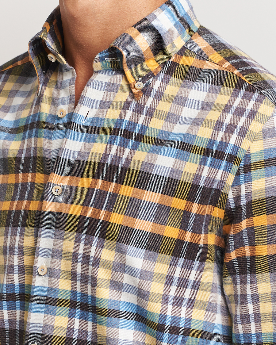 Heren | Overhemden | Stenströms | Slimline Flannel Checked Shirt Multi