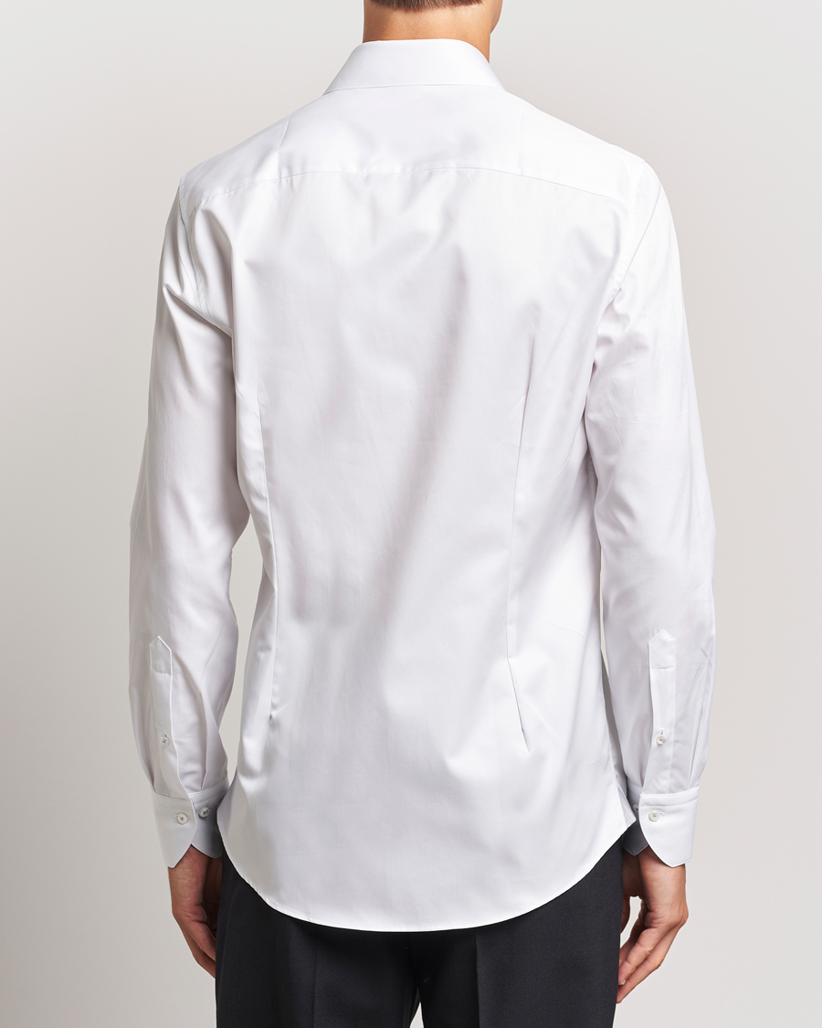 Heren | Overhemden | Stenströms | Slimline Contrast Cut Away Shirt White/Grey