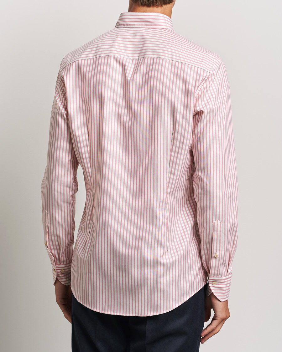 Heren | Overhemden | Stenströms | Slimline Vintage Stripe Oxford Shirt Red