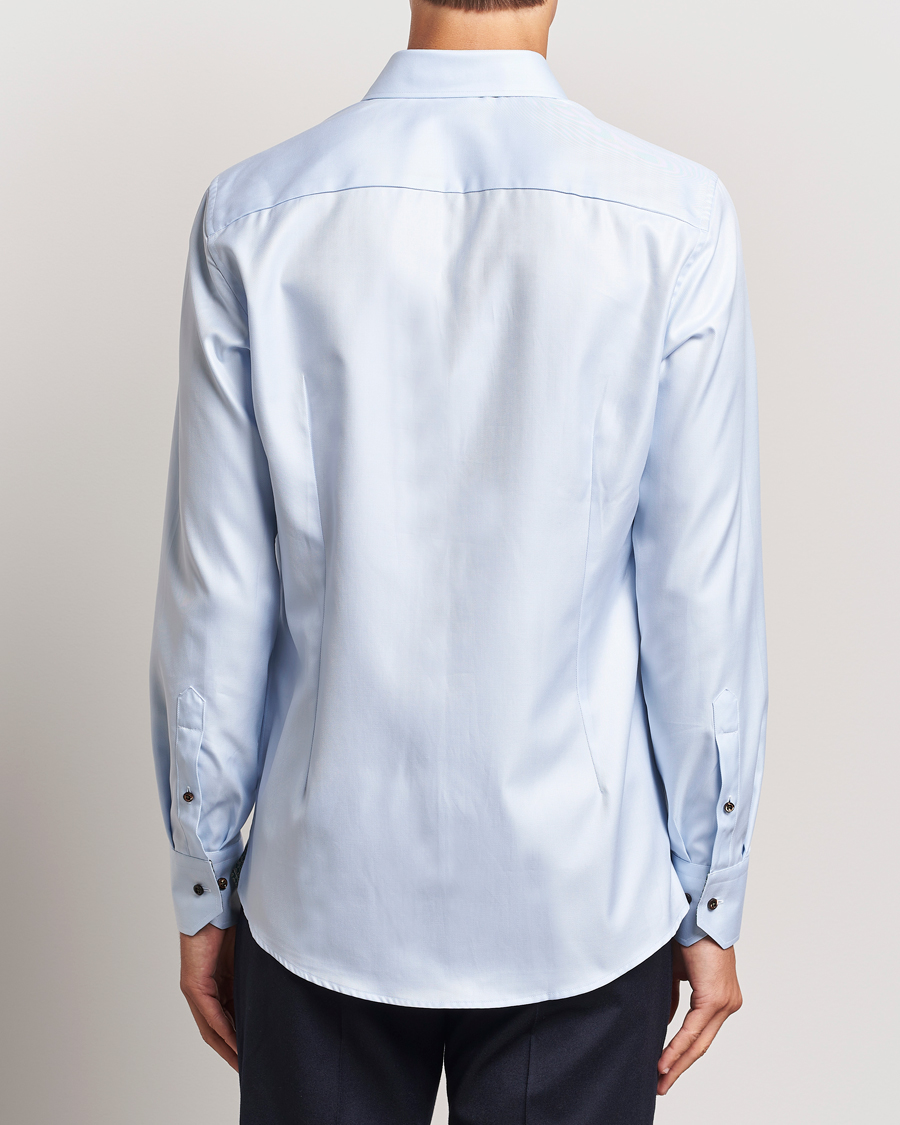 Heren | Overhemden | Stenströms | Slimline Superior Twill Contrast Shirt Blue