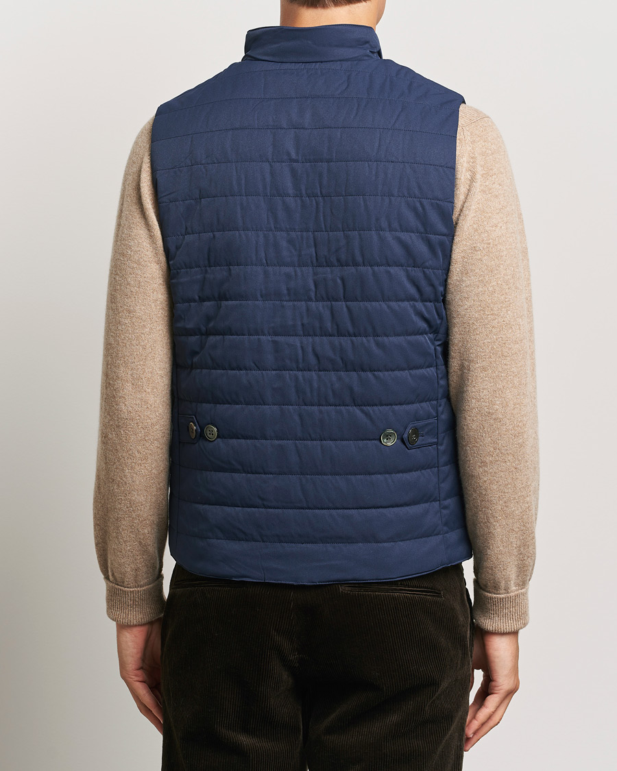 Heren | Jassen | Stenströms | Dressed Mid Layer Twill Gilet Navy