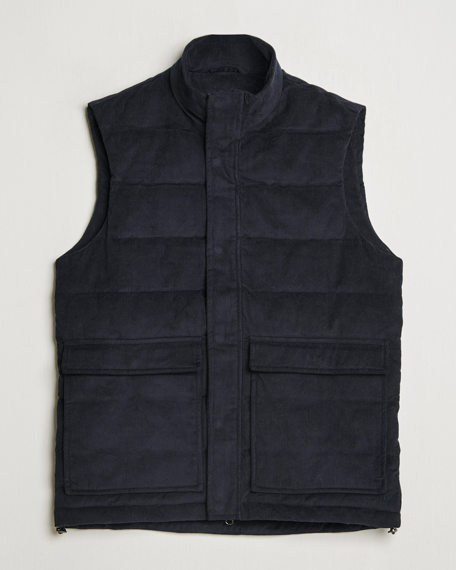 Heren | Jassen | Stenströms | Pocket Corduroy Vest Navy