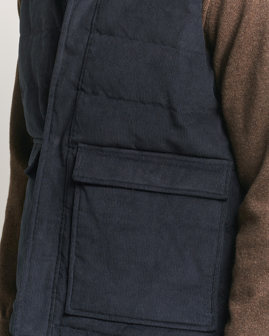 Heren | Jassen | Stenströms | Pocket Corduroy Vest Navy