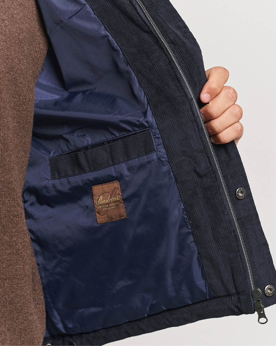 Heren | Jassen | Stenströms | Pocket Corduroy Vest Navy