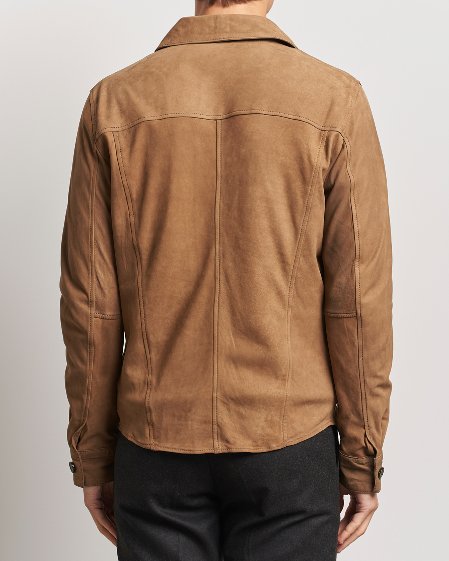 Heren | Overhemden | Stenströms | Lamb Suede Overshirt Brown