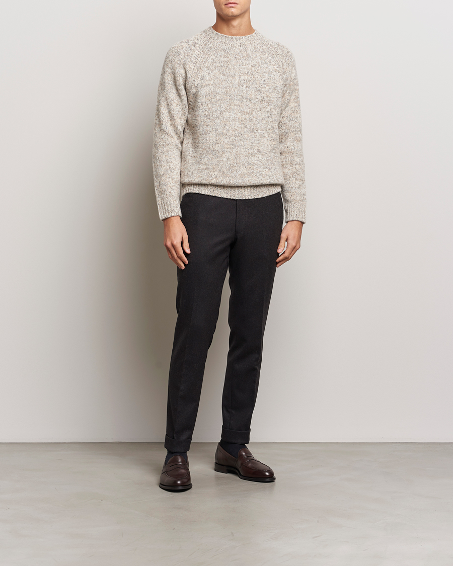 Heren | Truien | Stenströms | Chunky Knitted Merino Sweater Beige