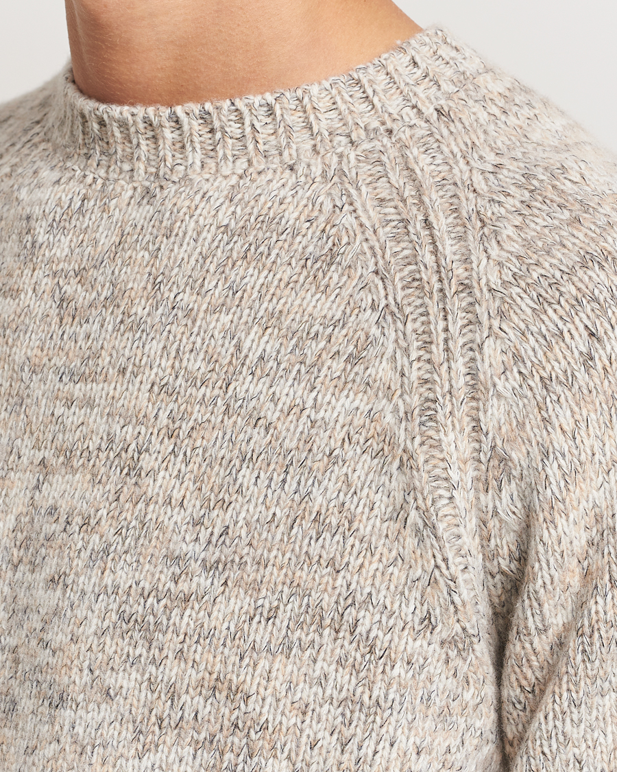 Heren | Truien | Stenströms | Chunky Knitted Merino Sweater Beige