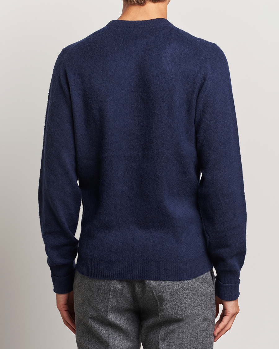 Heren | Truien | Stenströms | Brushed Merino Crew Neck Navy