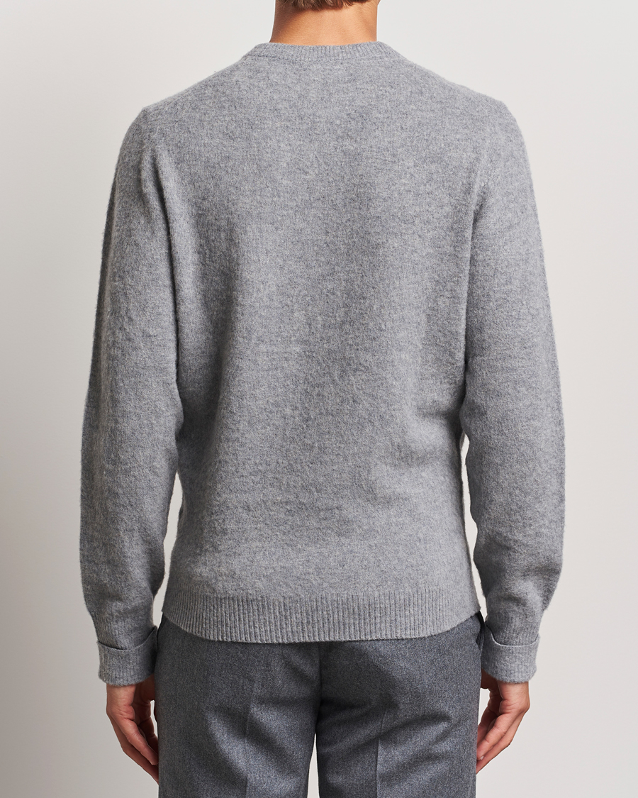 Heren | Truien | Stenströms | Brushed Merino Crew Neck Grey