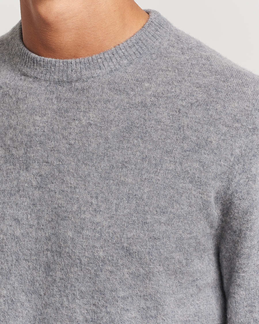 Heren | Truien | Stenströms | Brushed Merino Crew Neck Grey