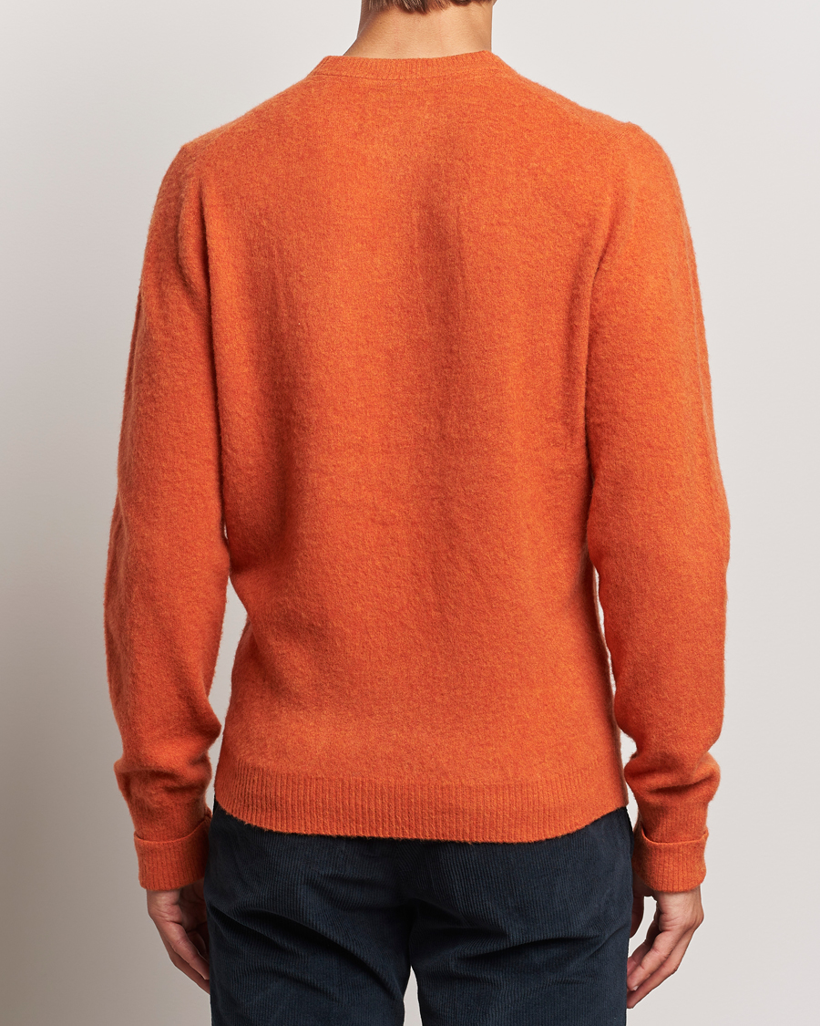 Heren | Truien | Stenströms | Brushed Merino Crew Neck Orange