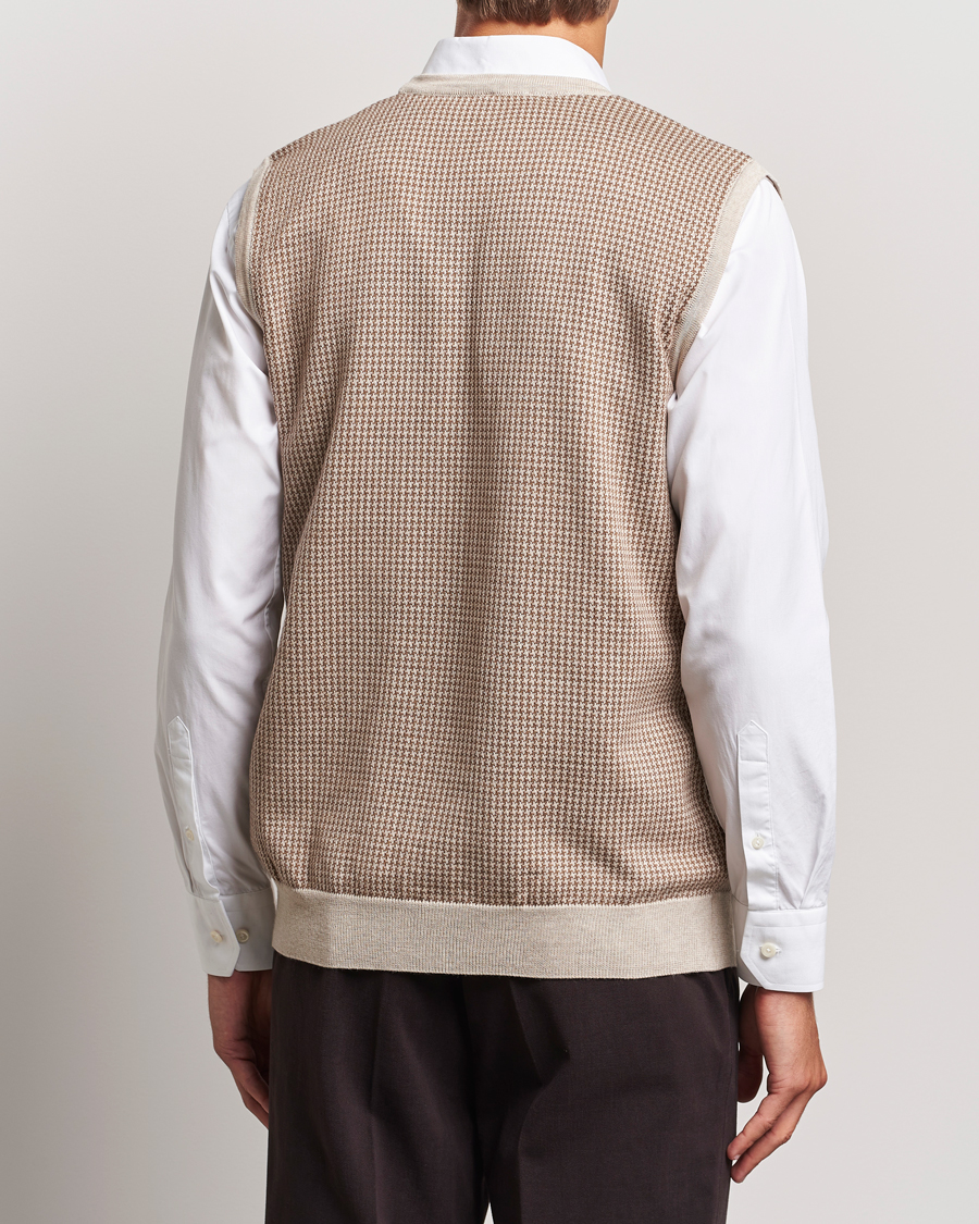 Heren | Truien | Stenströms | Pepita Merino Wool Vest Brown